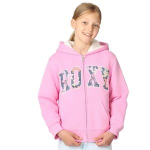 NWT Roxy Plush Lined Full-Zip Hoodie (pink) girls size small (7/8)